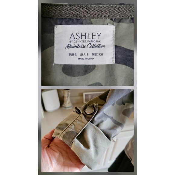 Ashley By 26 International camouflage Jacket with Embroidered Back Flowers-S - Picture 4 of 9